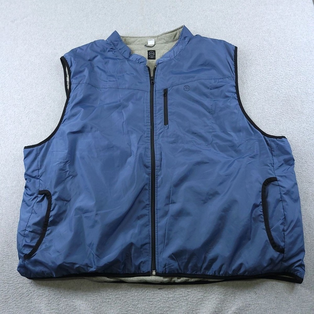 Wrangler ATG Vest Mens Big 3X Blue Gray Reversible Insulated Full Zip NSV29BR